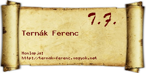 Ternák Ferenc névjegykártya