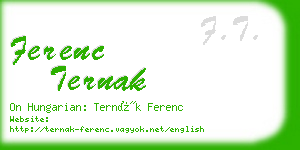 ferenc ternak business card